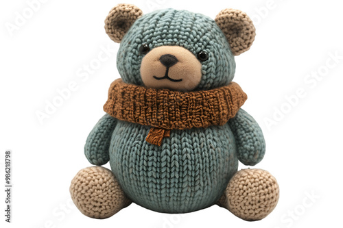 a stuffed bear with a scarf.  photo