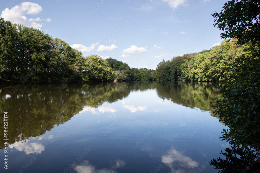 Serene Reflections at Morimond Abbey Pond, Haute-Marne Serene Reflections at Morimond Abbey Pond, Haute-Marne