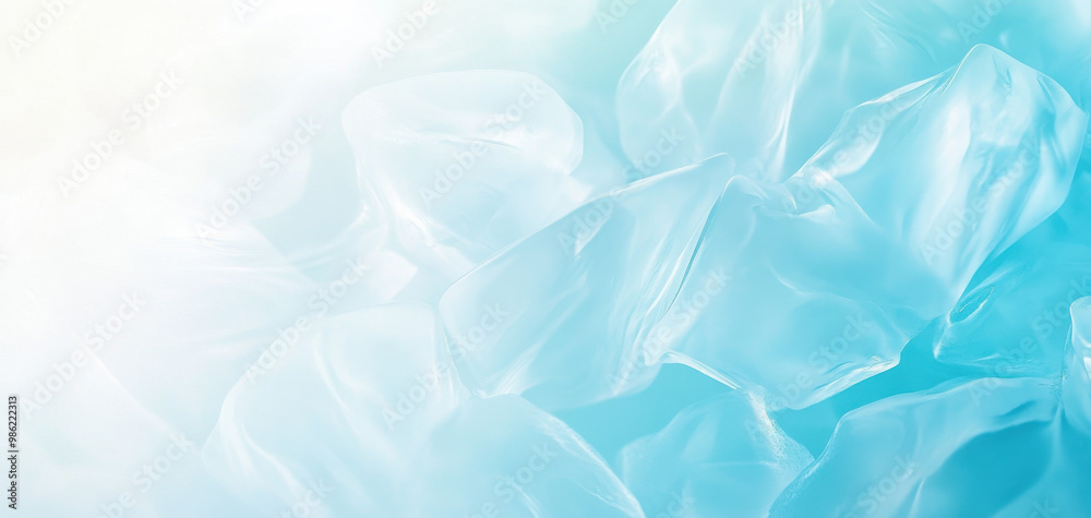 A blue and white background with a bunch of ice cubes A blue and white background with a bunch of ice cubes