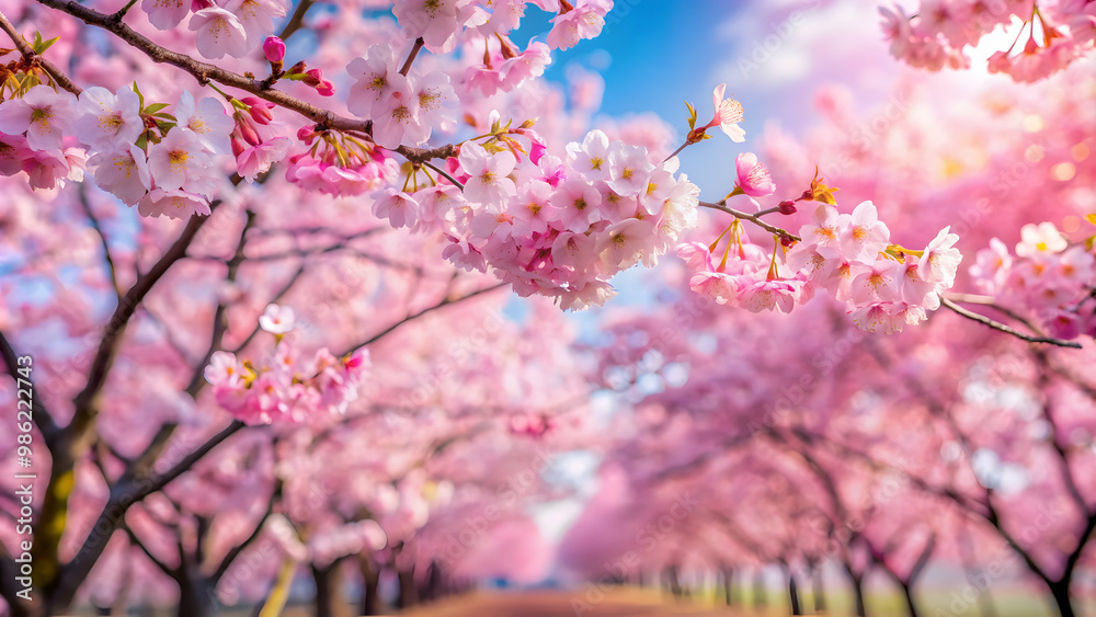 Delicate cherry blossom trees in full bloom during spring , pink, petals, flora, nature, seasonal, beauty, blooming, branches Delicate cherry blossom trees in full bloom during spring , pink, petals, flora, nature, seasonal, beauty, blooming, branches