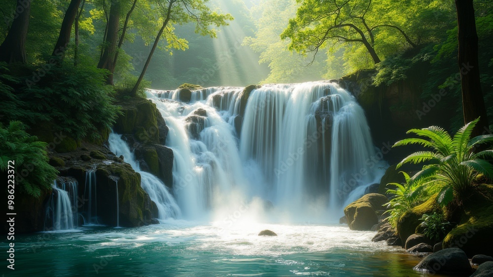 Generative AI, a waterfall with a waterfall in the middle of it surrounded by trees and rocks and water in the foreground, waterfall, a detailed matte painting, naturalism
Generative AI, a waterfall with a waterfall in the middle of it surrounded by trees and rocks and water in the foreground, waterfall, a detailed matte painting, naturalism