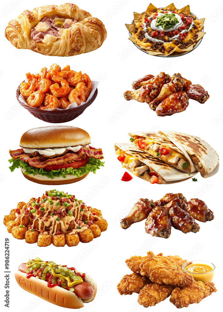 Delicious Assortment of Fast Food Dishes Delicious Assortment of Fast Food Dishes