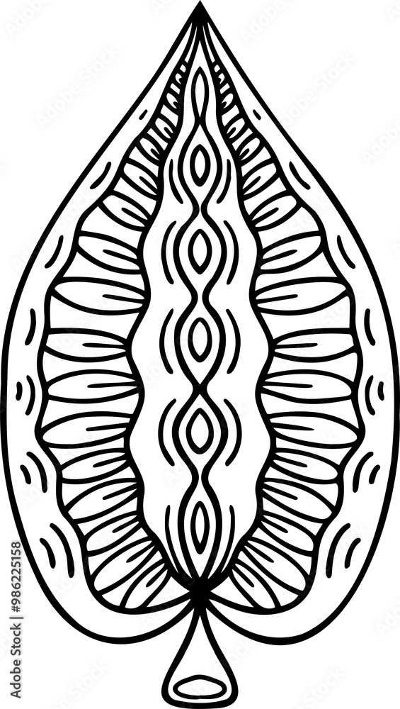 Abstract line art ornamental leaf decorative design element. Zentangle linear patterned, stylized tangle leaf. Boho hand drawn tribal illustration. Abstract line art ornamental leaf decorative design element. Zentangle linear patterned, stylized tangle leaf. Boho hand drawn tribal illustration.