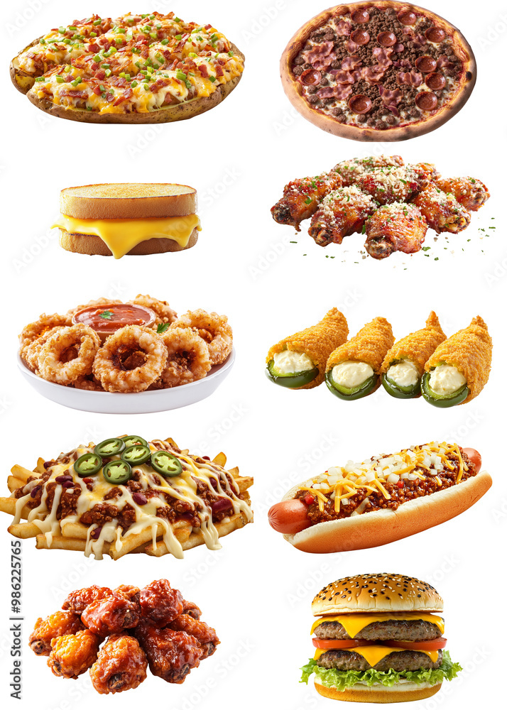Delicious Assortment of Diverse Fast Food Dishes Delicious Assortment of Diverse Fast Food Dishes