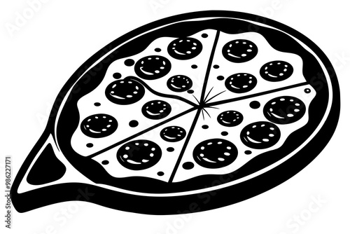 pizza black silhouette vector