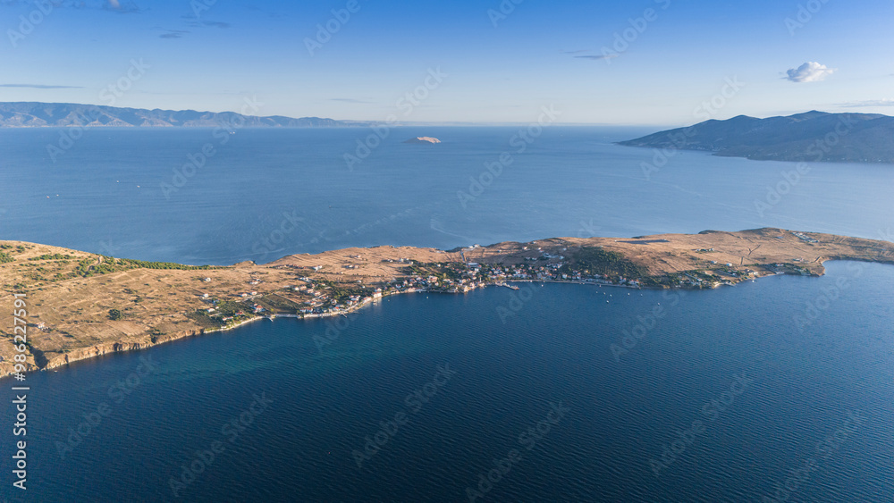 Fototapeta premium Aerial view of&nbsp;Ekinlik island, Turkey. Avsa Island view from sea in Turkey.