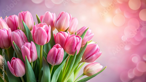 Pink tulips arranged in a beautiful bouquet , spring, flowers, floral, arrangement, vibrant, nature, garden, petals