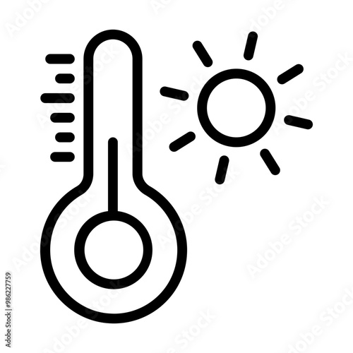  temperature sun line icon