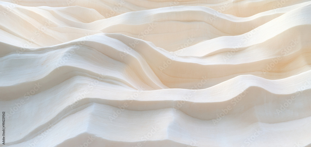 The image is a close up of a white fabric with a wave pattern The image is a close up of a white fabric with a wave pattern