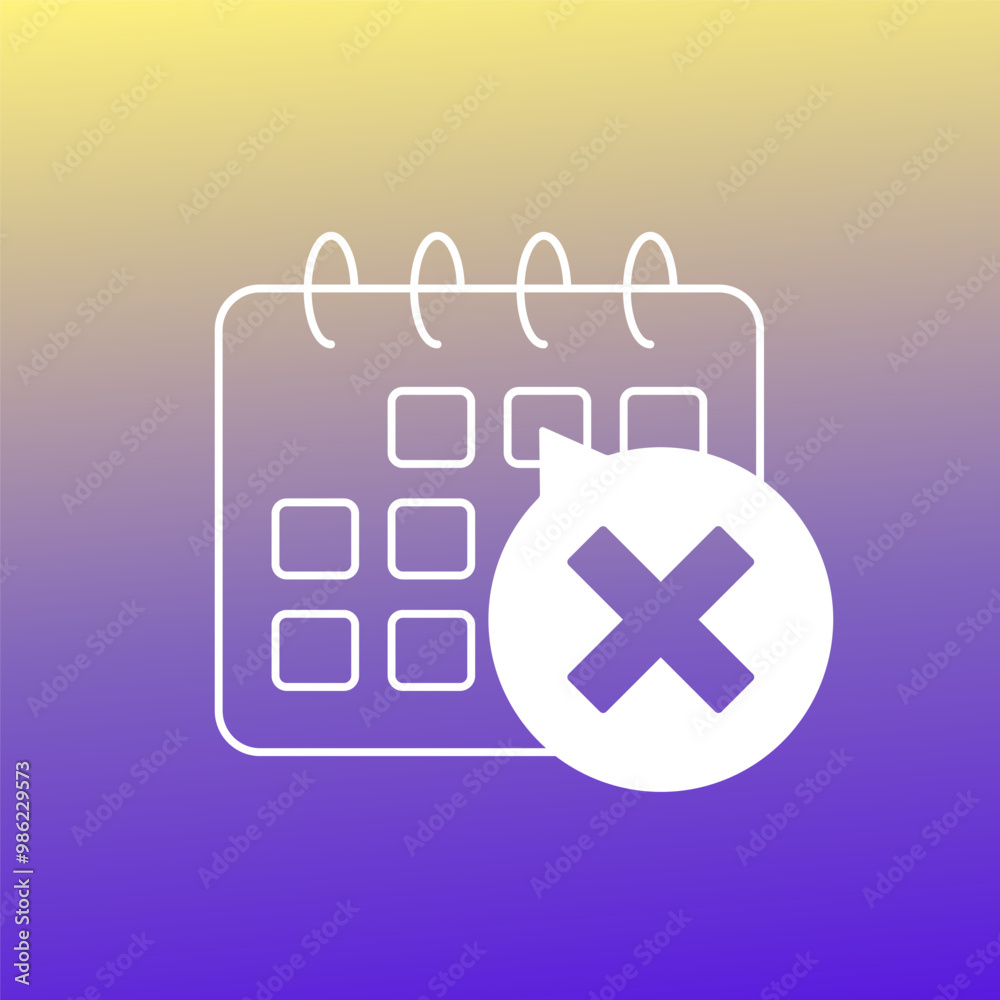 Cancel appointment icon with a calendar, vector Cancel appointment icon with a calendar, vector