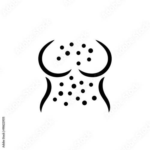 allergy, rash or itch icon with a body