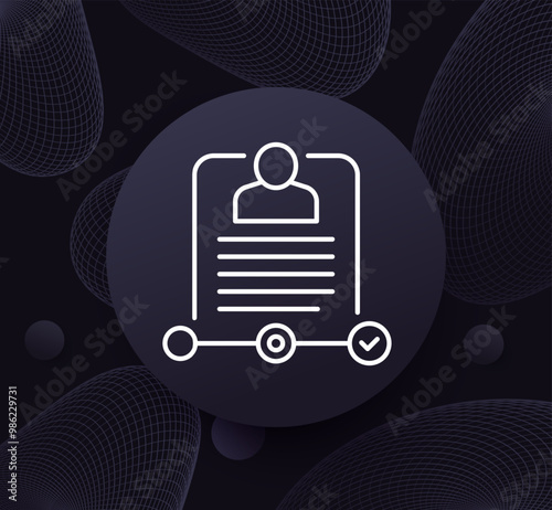 kyc verification progress icon, line vector