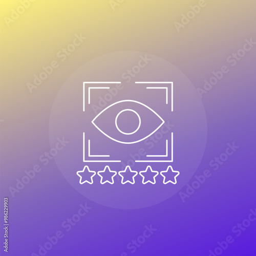 vision acuity icon, eyesight testing line vector