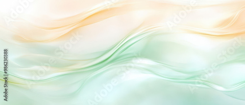 A light blue and green wave pattern with a white background