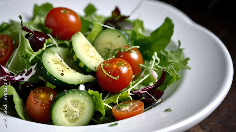 Fresh Garden Salad with Vinaigrette Dressing Fresh Garden Salad with Vinaigrette Dressing