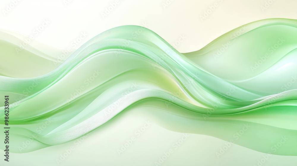 A green wave with white lines A green wave with white lines