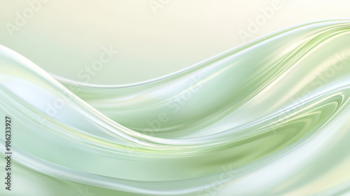 A green wave with a white background