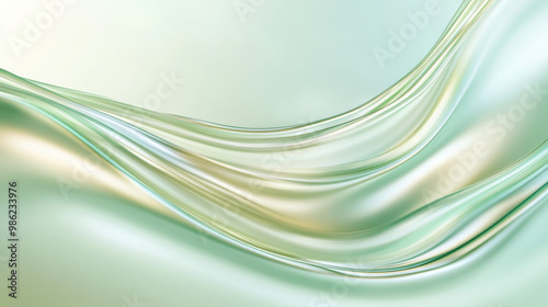 A green wave with a white background