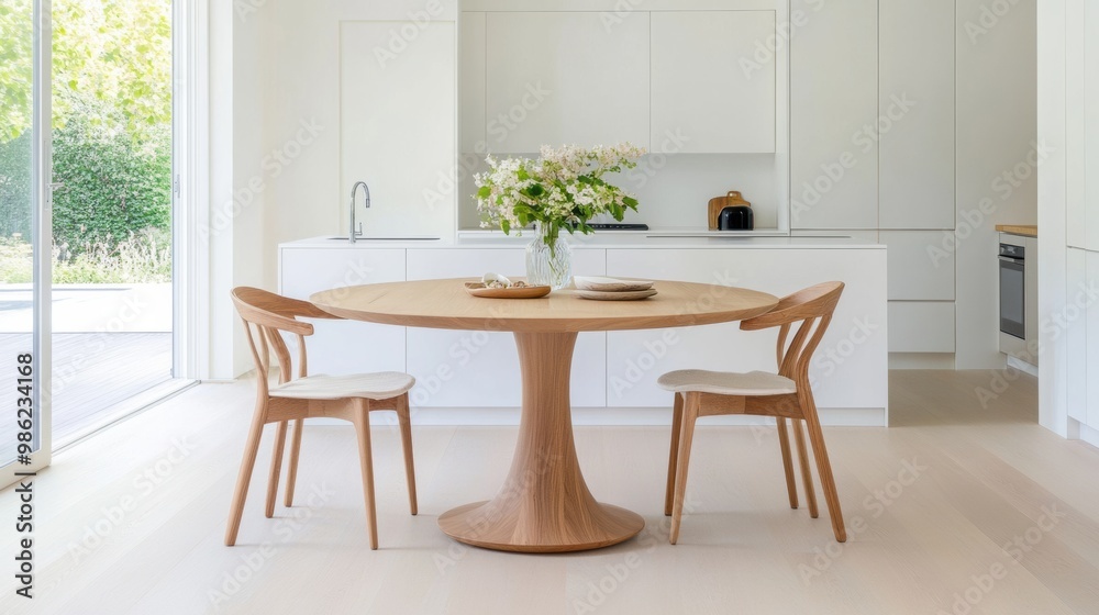 Modern Wooden Dining Table with Stylish Chairs Modern Wooden Dining Table with Stylish Chairs