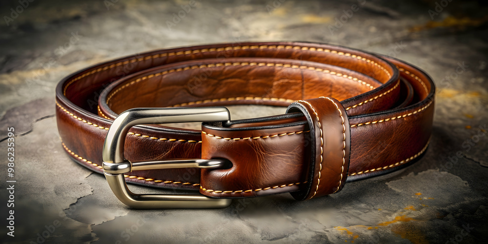 Leather belt with carefully stitched seam on a textured background, leather, belt, seam, stitching, fashion, accessory Leather belt with carefully stitched seam on a textured background, leather, belt, seam, stitching, fashion, accessory