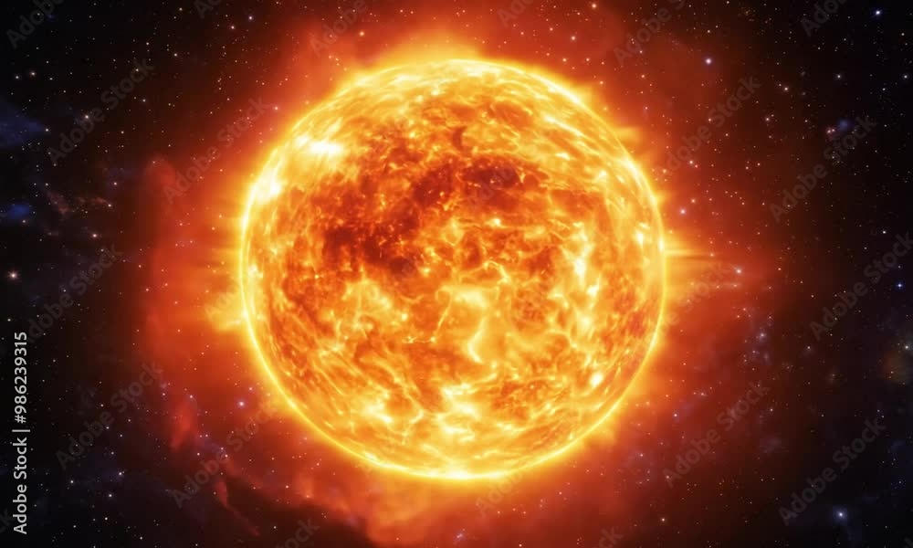 A vibrant cosmic scene featuring the sun illuminating the Earth and other planets, showcasing the beauty of space with a blend of colors and light