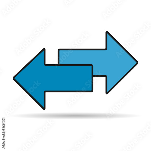 Exchange arrow transfer shadow icon,swap web button design, move symbol vector illustration