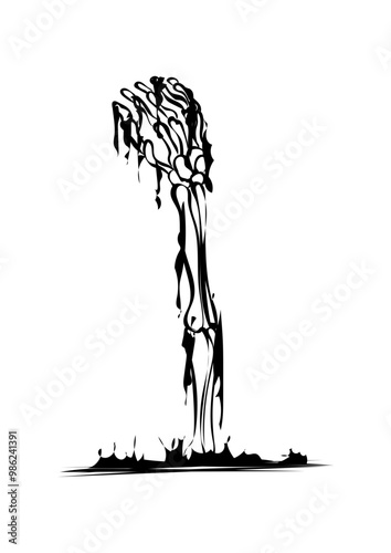 Skelett Hand aus dem Boden