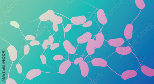  Coronavirus Virus cells on colorful background.