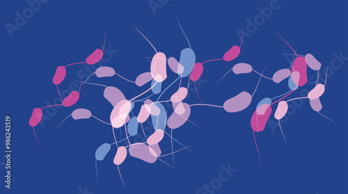  Coronavirus Virus cells on colorful background.