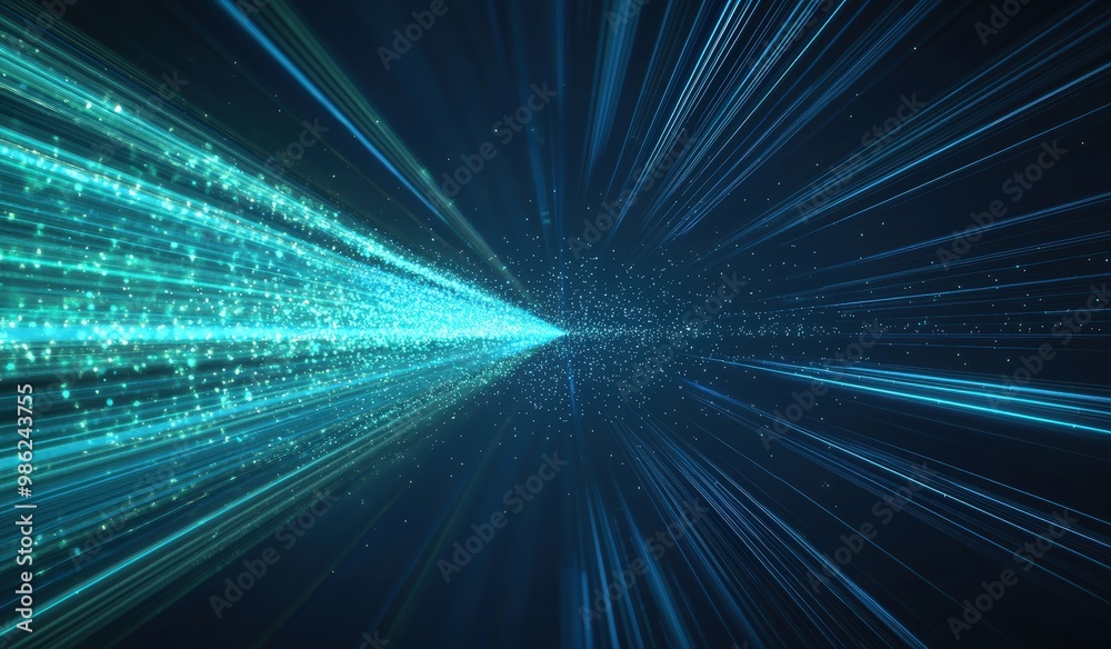 Fototapeta premium Abstract blue light streaks