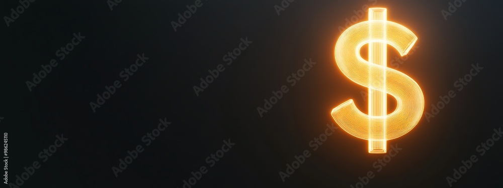 A Glowing Neon Dollar Sign on a Black Background A Glowing Neon Dollar Sign on a Black Background