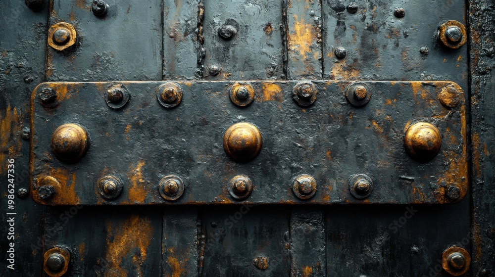 Rustic Metal Door Detail: A Close-Up of an Aged Hinge Rustic Metal Door Detail: A Close-Up of an Aged Hinge