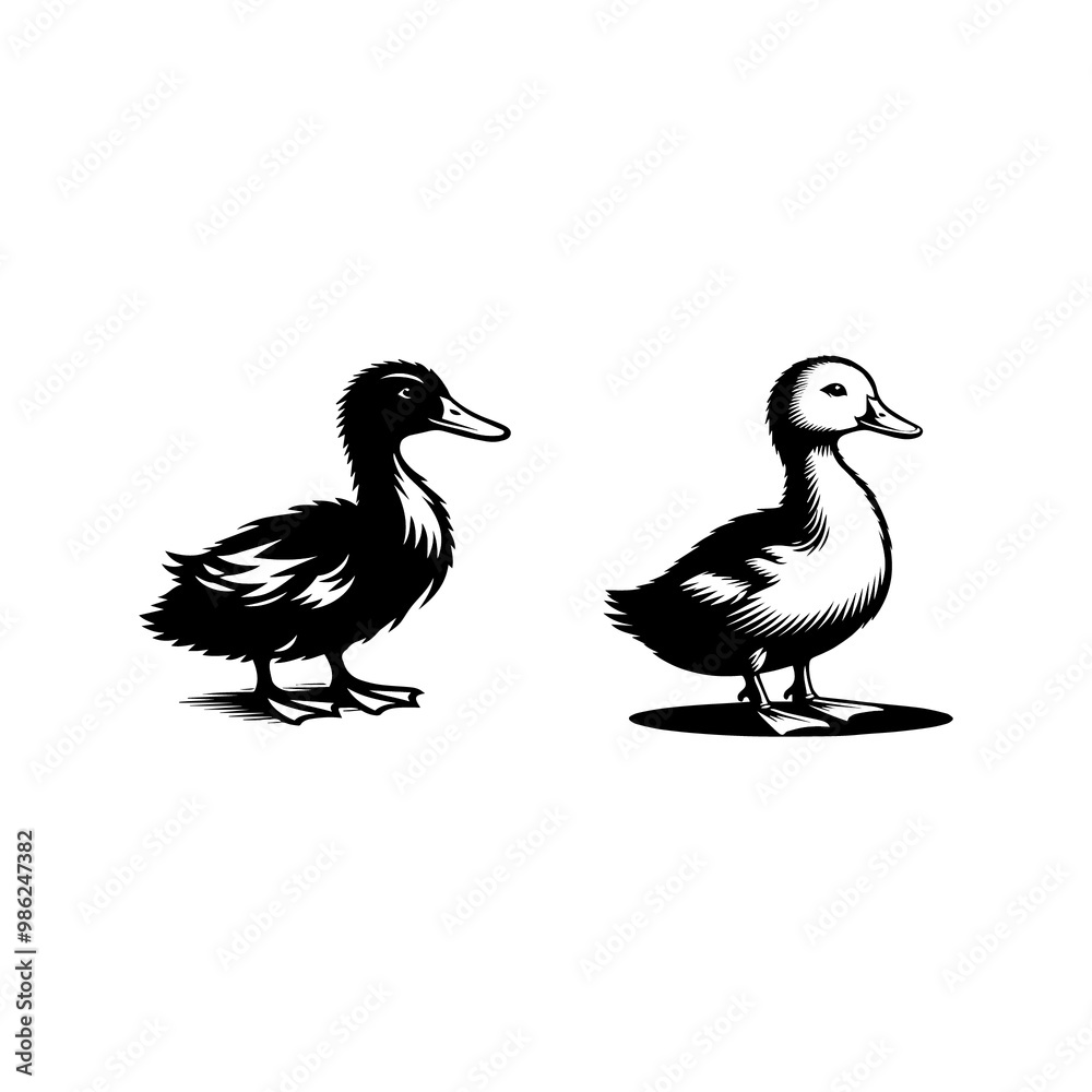 Duck vector art illustration silhouette Duck vector art illustration silhouette
