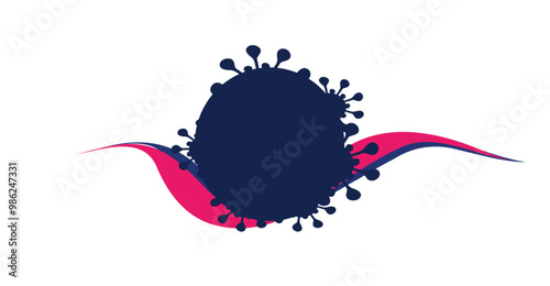  Coronavirus Virus cells on colorful background.