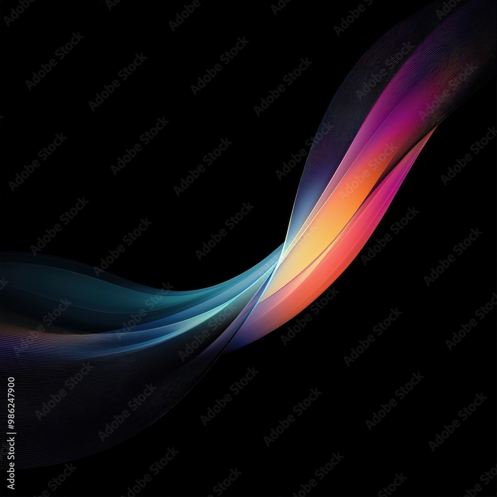 Naklejka premium Abstract wavy lines in colors