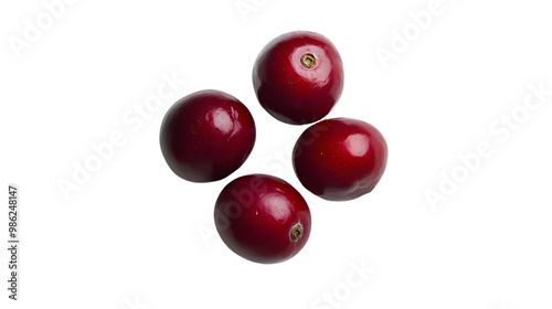 Fresh cranberries isolated on transparent background