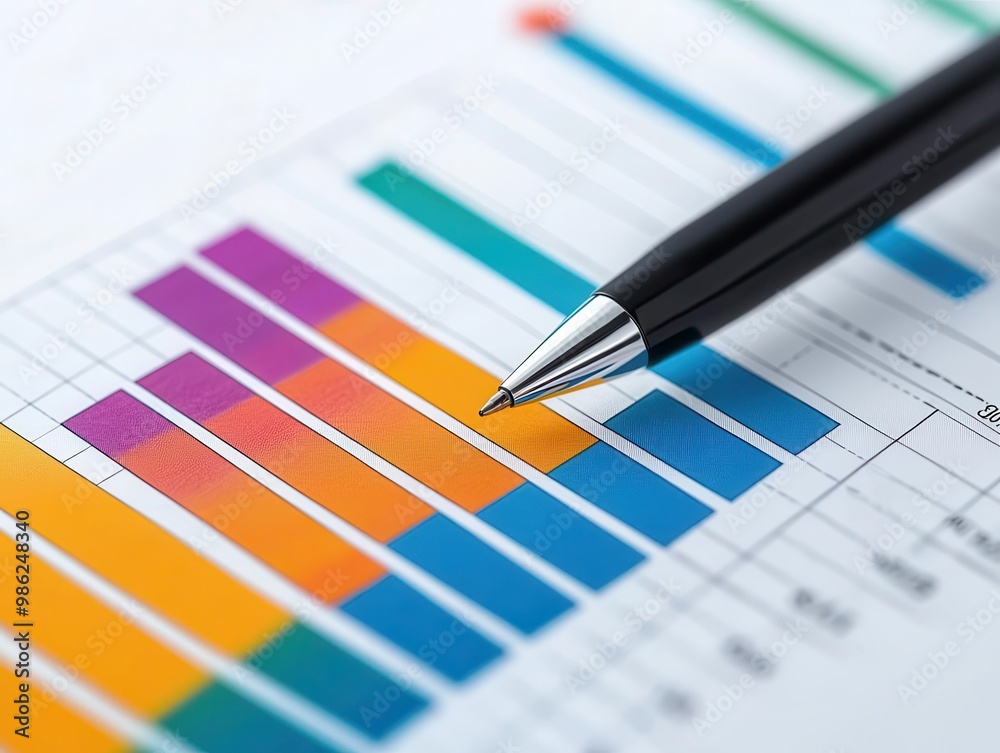 Spreadsheet with colorful graphs and charts showing financial forecasts, finance concept, budget analysis Spreadsheet with colorful graphs and charts showing financial forecasts, finance concept, budget analysis