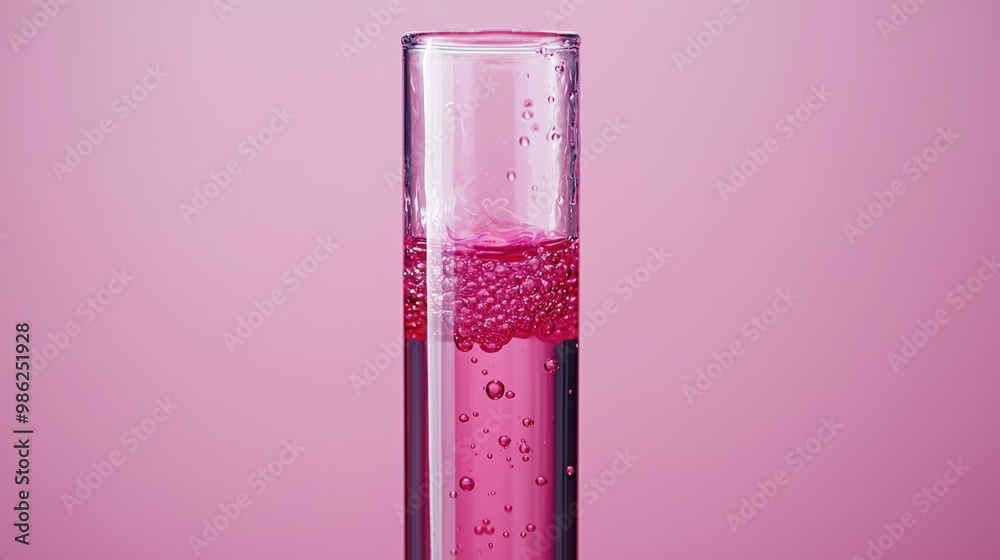 Pink liquid in a tube Pink liquid in a tube