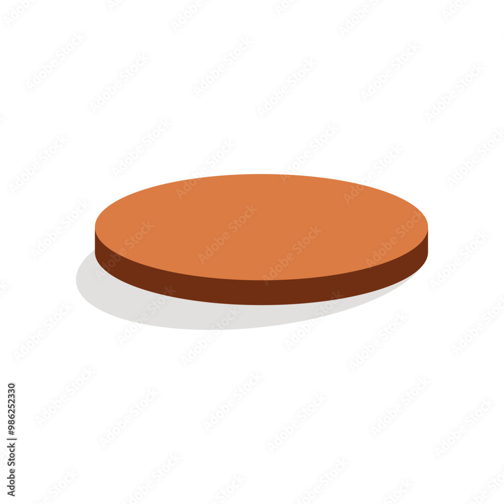 Flat 3d isometric icon of brown circle. circle stage with 3d isometric style. Can be used for product photography and other promotional designs Flat 3d isometric icon of brown circle. circle stage with 3d isometric style. Can be used for product photography and other promotional designs