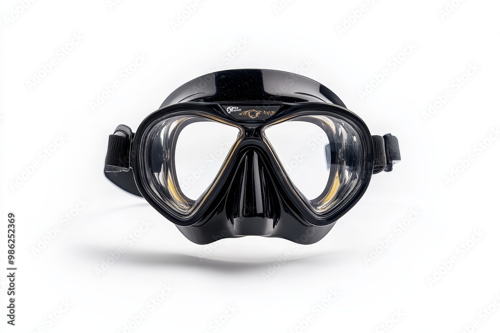 Diving mask displayed on a clean background, showcasing its sleek design for underwater exploration during daylight Diving mask displayed on a clean background, showcasing its sleek design for underwater exploration during daylight