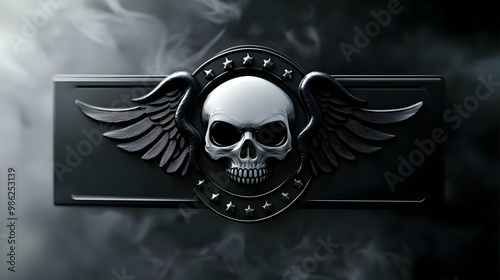 Dark warrior and skull logo design for Rock,Motorcycle, motorbike, T-shirt, tattoo, Gamer icons