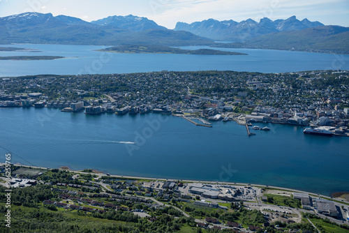 View over Tromso, Norway from Storsteinen viewpoint