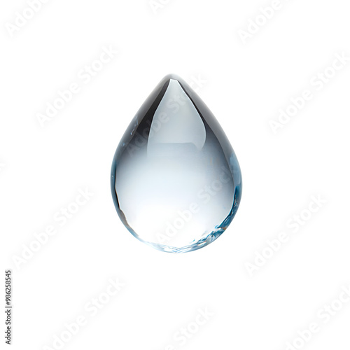 Transparent water droplet on transparent background: purity and simplicity in nature-inspired design