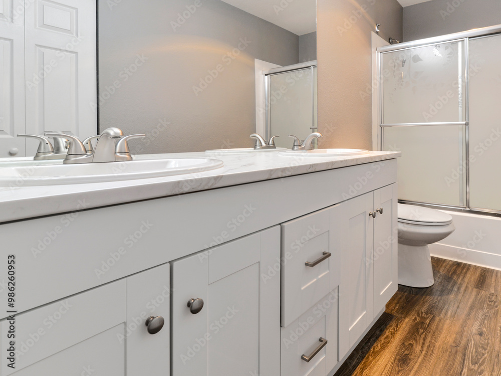 Modern residential bathroom interior