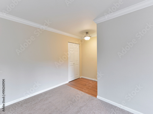Modern residential living room and front entrance interior