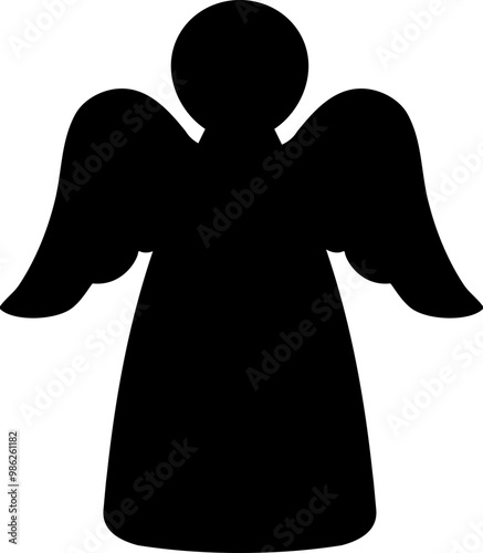 Angel silhouette vector.
Isolated simple angel silhouette icon svg.
Christmas angel silhouette.