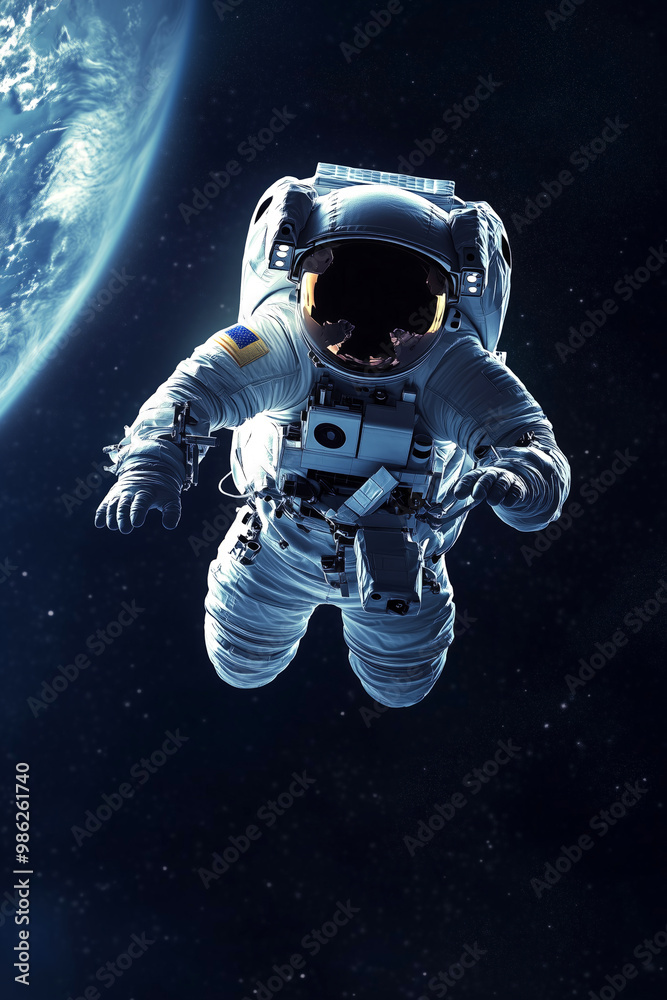Astronaut flying in space Astronaut flying in space
