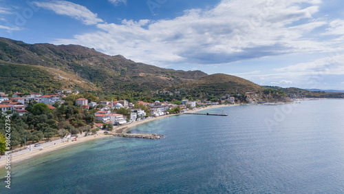 Cinarli Village view from sea in Marmara Island of Turkey. Aerial view of Marmara island Cinarli , Turkey. Marmara island view from sea in Turkey.