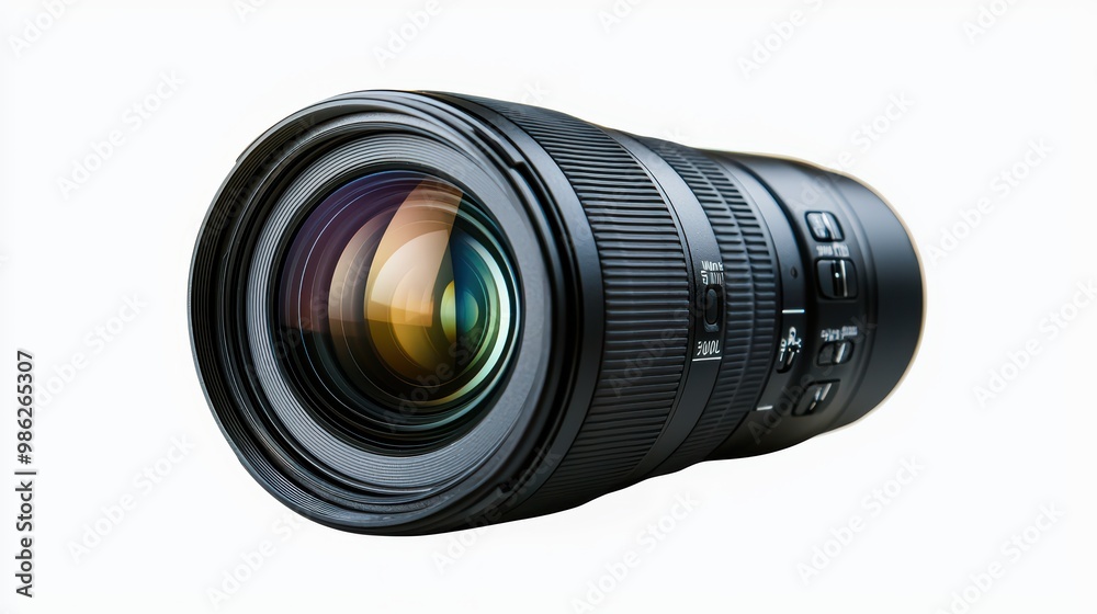 Camera lens on white isolated background for photography and videography. Camera lens on white isolated background for photography and videography.