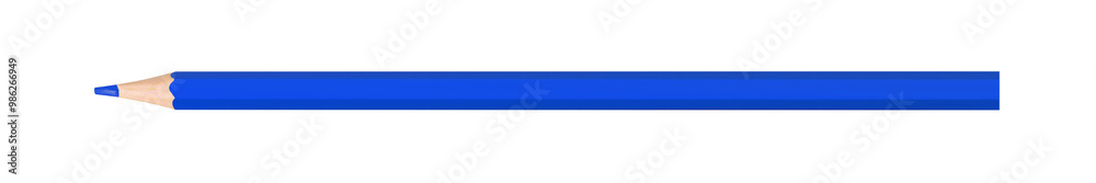 blue colored pencil isolated on white background close up blue colored pencil isolated on white background close up